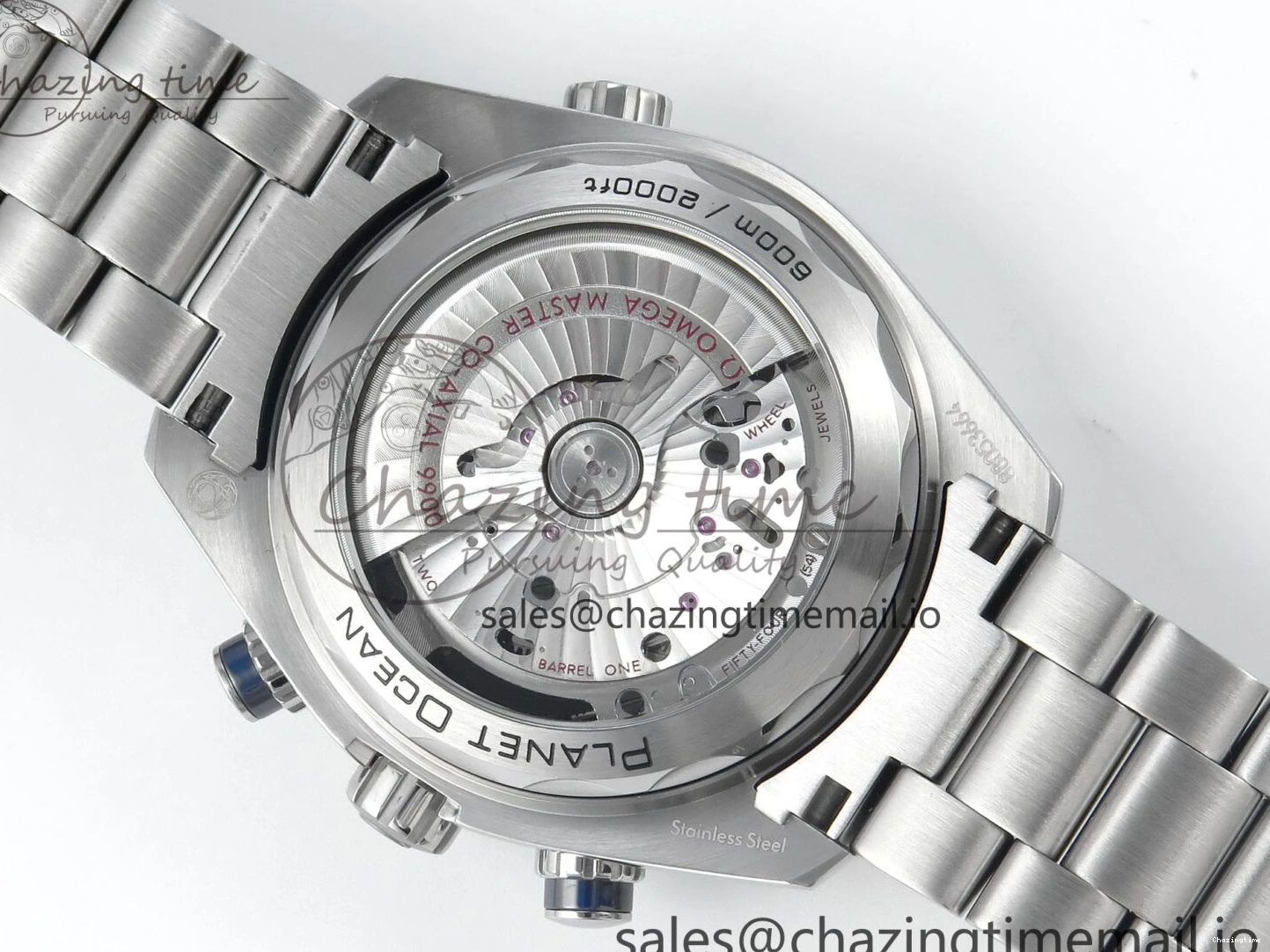 0501 Planet Ocean Master Chronometer 600M 45.5mm SS SCF 1:1 Best Edition Blue Bezel Blue Dial on SS Bracelet A9900 Super Clone Lightweight 7676